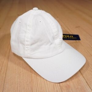 Polo Ralph Lauren Baseball Cap 100% Cotton White Size 4-6X OS Brand New